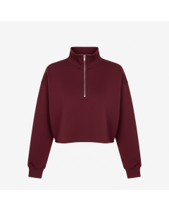 Sweat crop zippé Pilates Studio - Bordeaux - L