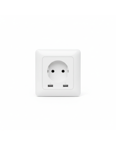 Socket outlet with USB A+C charger white VoltSafe