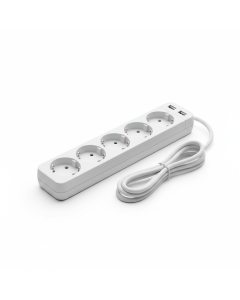 Surge-protected power strip 5 sockets + 2 USB VoltSafe