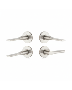 Interior door lever handle on rose brushed stainless (pair)