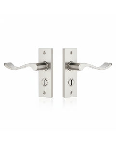 Front door lever handle on backplate brushed stainless FixMaster