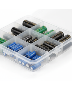 Kit of 120 assorted electrolytic capacitors 1µF–2200µF