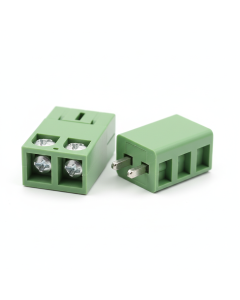 Pluggable terminal block 2-way 5.08mm pitch male + female green
