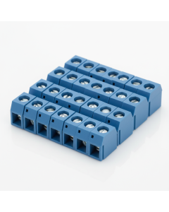 Pack of 20 screw terminal blocks 2-way 5.08mm pitch blue