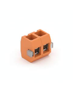 Push-in spring terminal block 2-way 5.00mm pitch orange — screwless